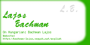 lajos bachman business card